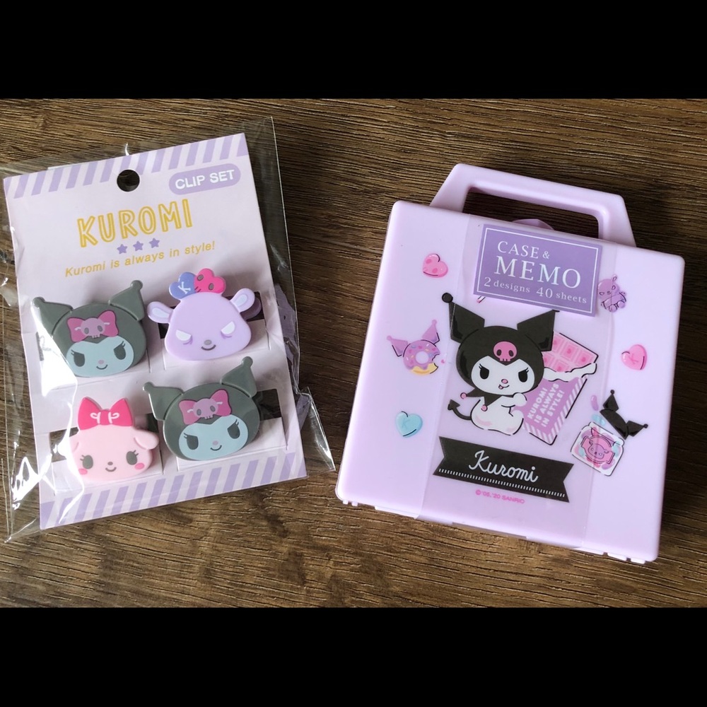 KUROMI-NWT Clip & Memo Case Set